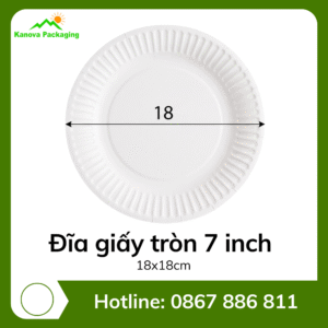 Đĩa giấy tròn 7 inch 18x18cm