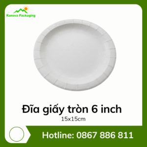 Đĩa giấy tròn 6 inch 15x15cm