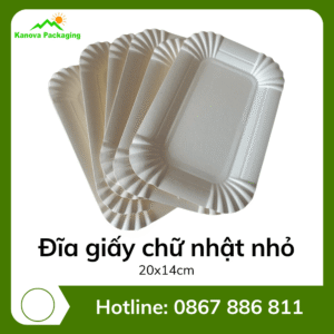 Đĩa giấy chữ nhật nhỏ 20x14cm