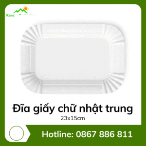 Đĩa giấy chữ nhật trung 23x15cm