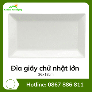 Đĩa giấy chữ nhật lớn 26x18cm