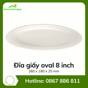 Đĩa giấy oval 8 inch