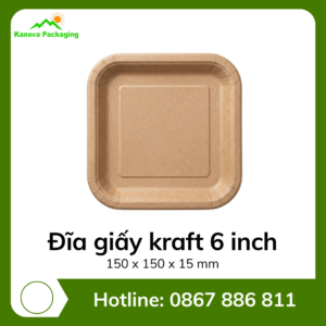 Đĩa giấy kraft 6 inch