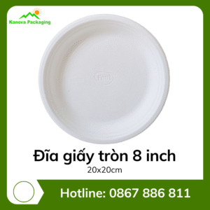 Đĩa giấy tròn 8 inch 20x20cm