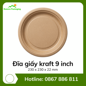 Đĩa giấy kraft 9 inch