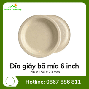 Đĩa giấy bã mía 6 inch