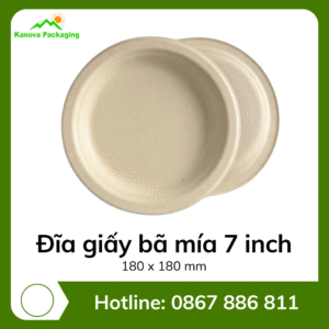 Đĩa giấy bã mía 7 inch