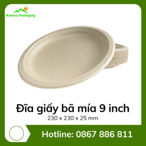 Đĩa giấy bã mía 9 inch