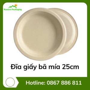Đĩa giấy bã mía 25cm