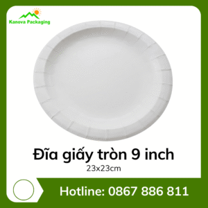 Đĩa giấy tròn 9 inch 23x23cm