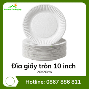 Đĩa giấy tròn 10 inch 26x26cm