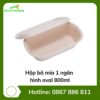 Hộp bã mía 1 ngăn hình oval 800ml