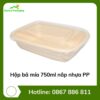 Hộp bã mía 750ml nắp nhựa PP