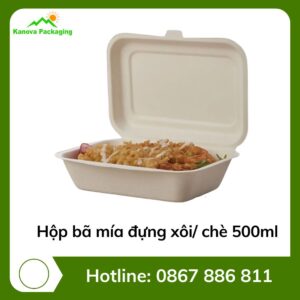 Hộp bã mía đựng xôi/chè 500ml