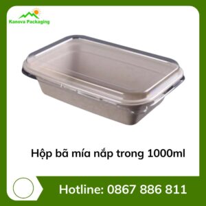 Hộp bã mía nắp trong 1000ml