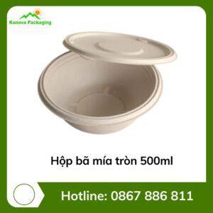 Hộp bã mía tròn 500ml