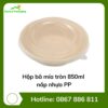 Hộp bã mía tròn 850ml nắp nhựa PP