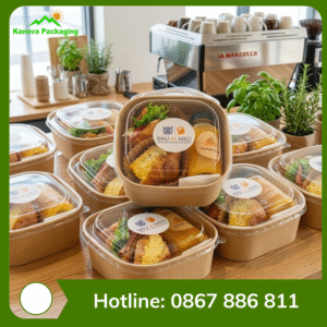 Hộp Giấy Kraft Vuông Bo Góc