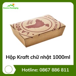 Hộp Kraft chữ nhật 1000ml