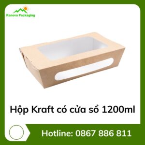 Hộp Kraft có cửa sổ 1200ml