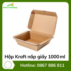 Hộp Kraft nắp giấy 1000 ml