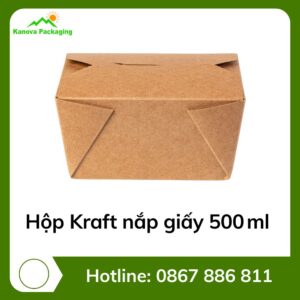 Hộp Kraft nắp giấy 500 ml