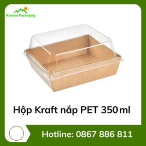 Hộp Kraft nắp PET 350 ml