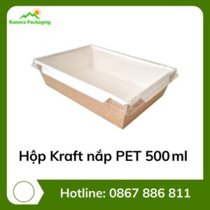 Hộp Kraft nắp PET 500 ml