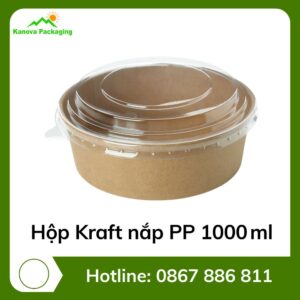 Hộp Kraft nắp PP 1000 ml