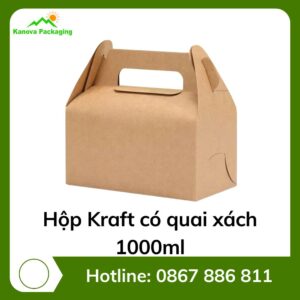 Hộp Kraft có quai xách 1000ml