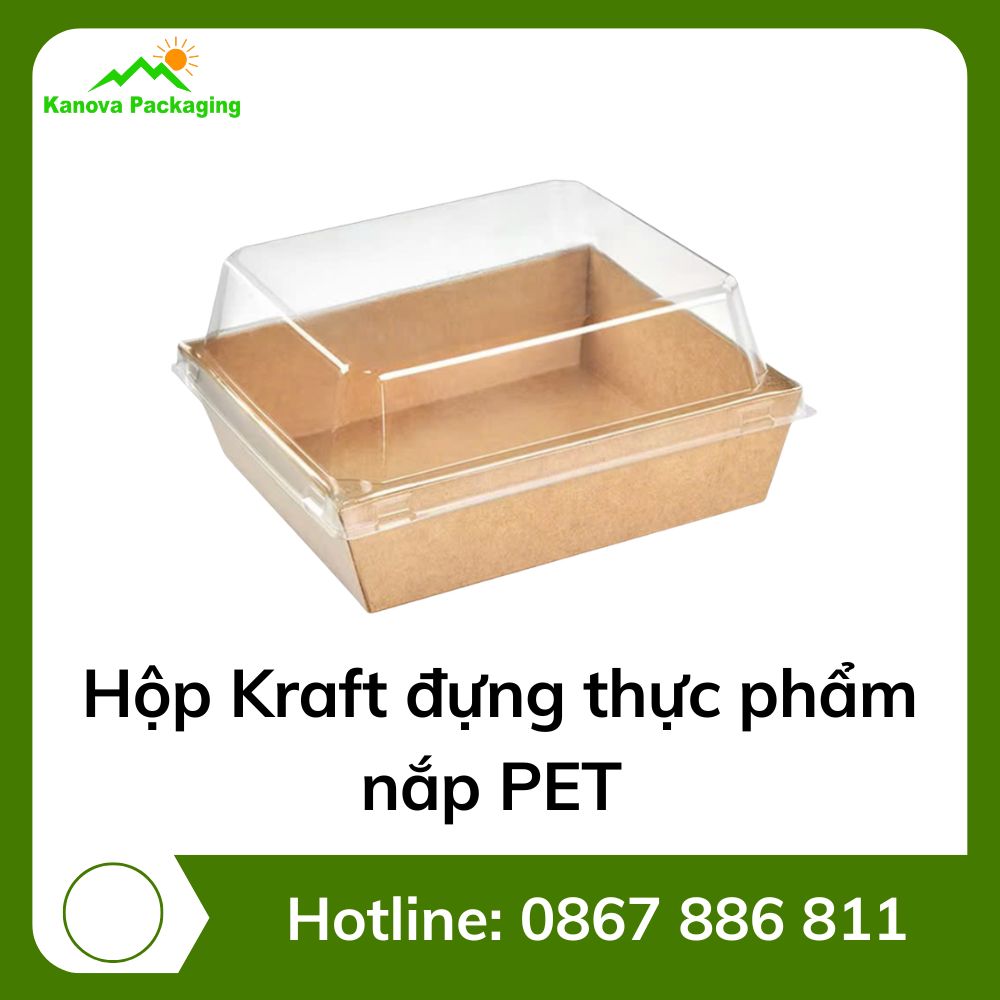 hop-kraft-thuc-pham-nap-PET Hộp Kraft đựng thực phẩm nắp PET