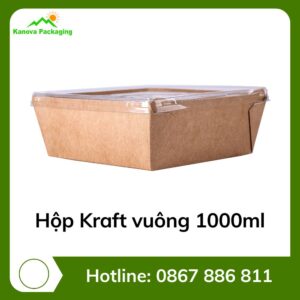 Hộp Kraft vuông 1000ml