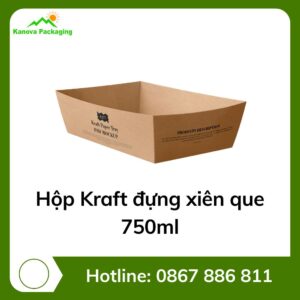 Hộp Kraft đựng xiên que 750ml