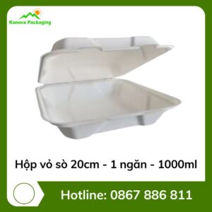 Hộp vỏ sò 20cm - 1 ngăn - 1000ml