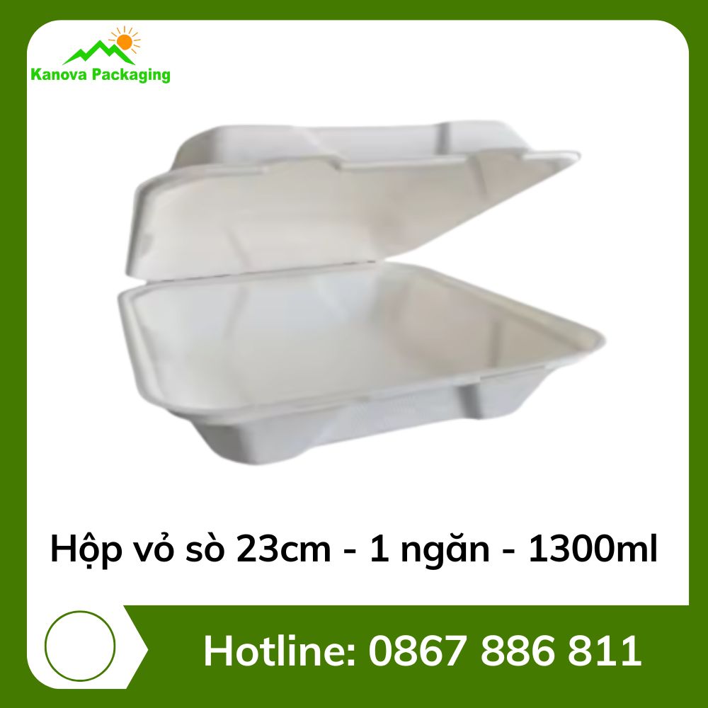 hop-vo-so-23cm-1-ngan-1300ml Hộp vỏ sò 23cm - 1 ngăn - 1300ml