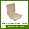 Hộp vỏ sò 23cm - 3 ngăn - 1300ml