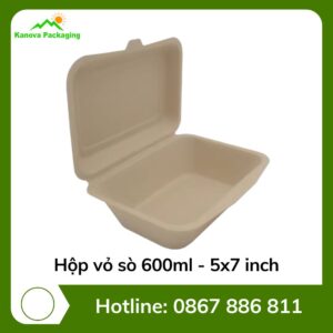 Hộp vỏ sò 600ml - 5x7 inch
