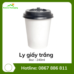 Ly giấy trắng 8oz - 240ml
