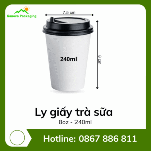 Ly giấy trà sữa 8oz - 240ml