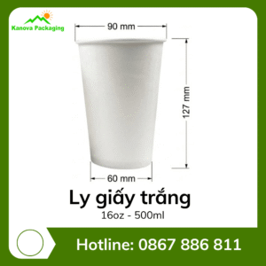Ly giấy trắng 16oz - 500ml