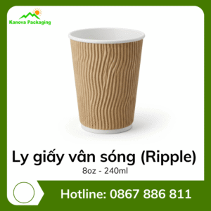 Ly giấy vân sóng (Ripple) 8oz - 240ml