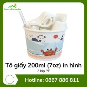 Tô giấy 200ml (7oz) in hình - 2PE