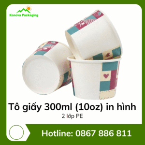 Tô giấy 300ml (10oz) in hình - 2PE