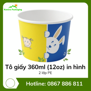Tô giấy 360ml (12oz) in hình - 2PE