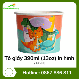 Tô giấy 390ml (13oz) in hình - 2PE