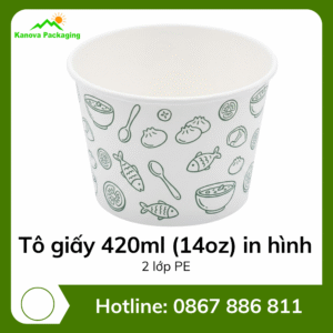 Tô giấy 420ml (14oz) in hình - 2PE