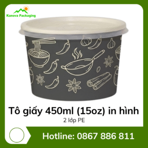 Tô giấy 450ml (15oz) in hình - 2PE