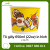 Tô giấy 650ml (22oz) in hình - 2PE