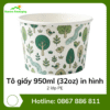 Tô giấy 950ml (32oz) in hình - 2PE