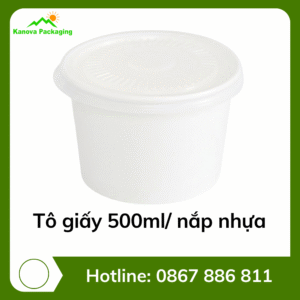 Tô giấy 500ml/ nắp nhựa